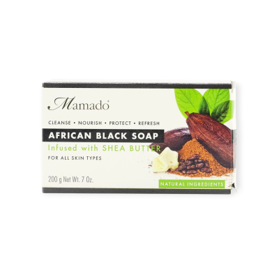 MAMADO AFRICAN BLACK SOAP INFUSED WITH SHEA BUTTER 200G